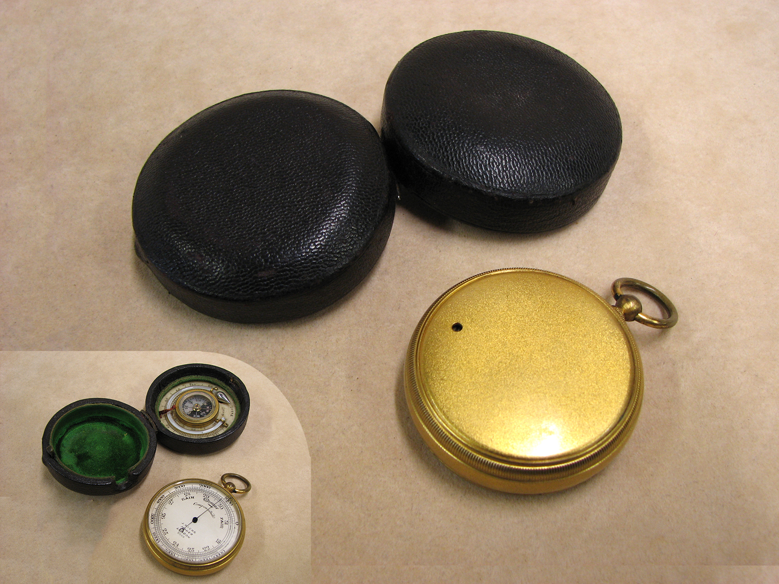 19th Century James Hicks pocket barometer compass compendium'